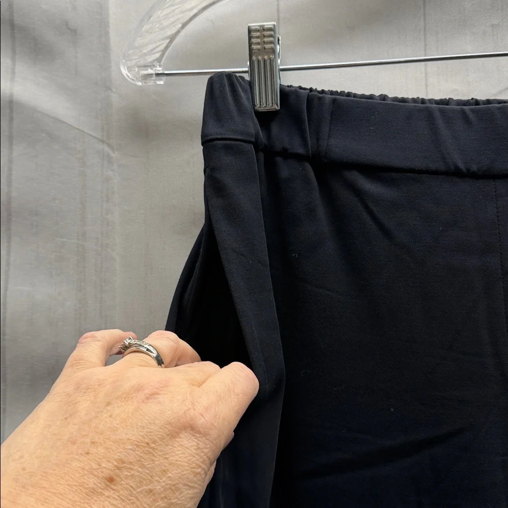 COS Navy Blue Rayon Wool Blend Dressy High Waist Pull On Cropped Jogger Pants